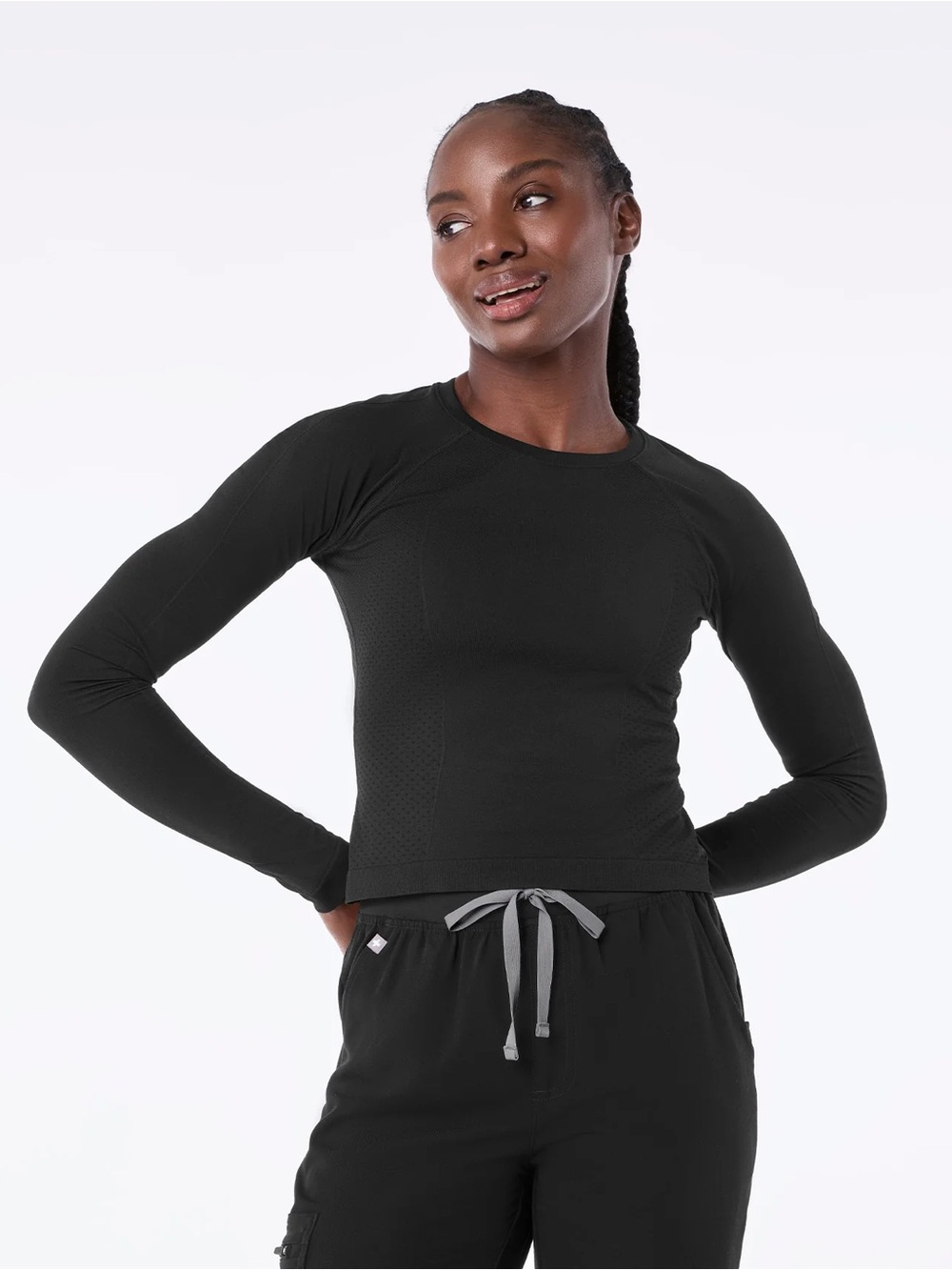 FIGS Salta Cropped Long-Sleeve Underscrub Size XS